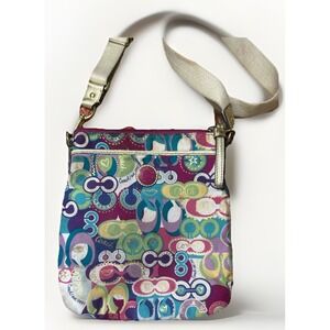 Coach Poppy Multicolor Signature C Canvas Crossbody Bag